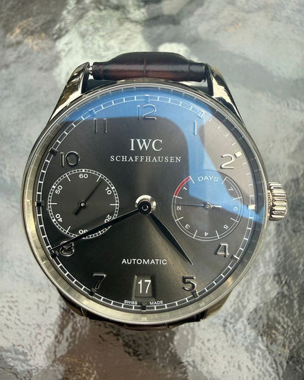 IWC Schaffhausen Portugieser 42.3MM Grey Dial Leather Strap (IW500106)
