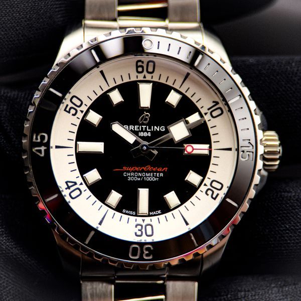 2025 Breitling Superocean 44MM Black Dial Steel Bracelet (A17376211B1A1)