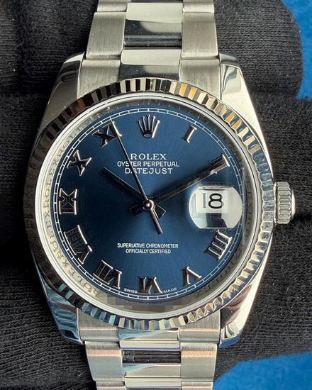 No Reserve - 2011 Rolex Datejust 36MM Blue Dial Oyster Bracelet (116234)