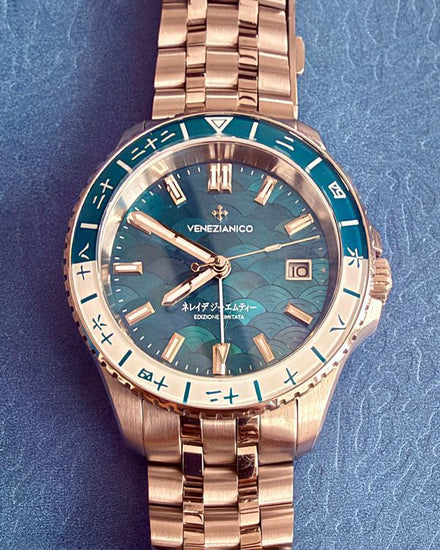 2026 Venezianico Nereide GMT Mizunagi 38MM Blue Dial Steel Bracelet (Mizunagi)