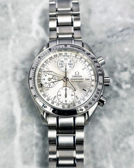 No Reserve - 2007 Omega Speedmaster Day-Date 39MM Silver Dial Steel Bracelet (3523.30.00)