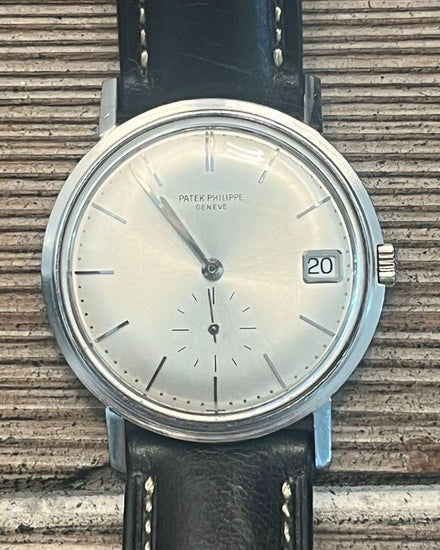 Patek Philippe Calatrava 35MM Silver Dial Aftermarket Leather Strap (3445G)