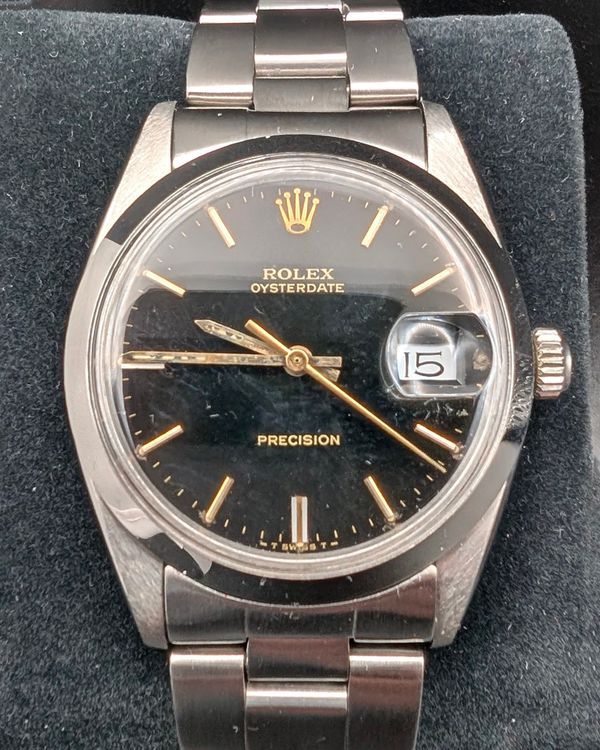 Rolex Oyster Precision Date 34MM Black Dial Oyster Bracelet (6694)