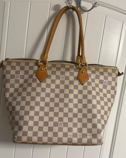 Louis Vuitton Damier Azur Saleya MM Coated Canvas/Leather Gold-Tone Brass Hardware (Bag)