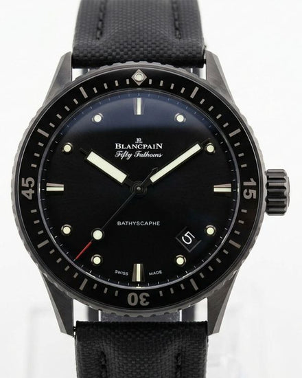 2024 Blancpain Fifty Fathoms Bathyscaphe 43.6MM Black Dial Textile Strap (5000-0130-B52A)
