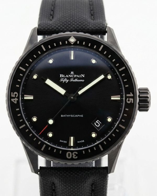 2024 Blancpain Fifty Fathoms Bathyscaphe 43.6MM Black Dial Textile Strap (5000-0130-B52A)