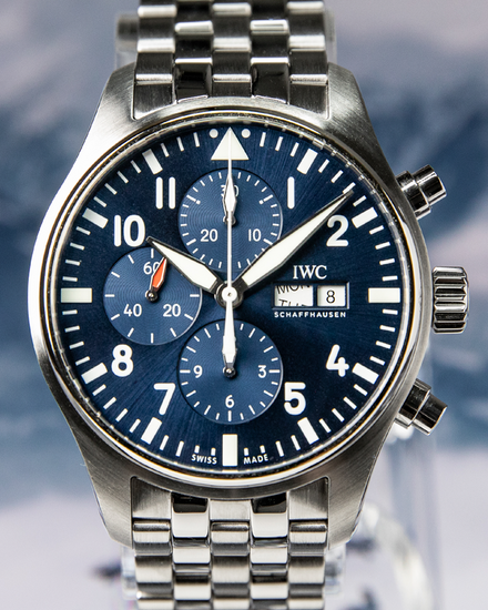 2021 IWC Schaffhausen Pilot Chronograph "Le Petit Prince" 43MM Blue Dial Steel Bracelet (IW377717)