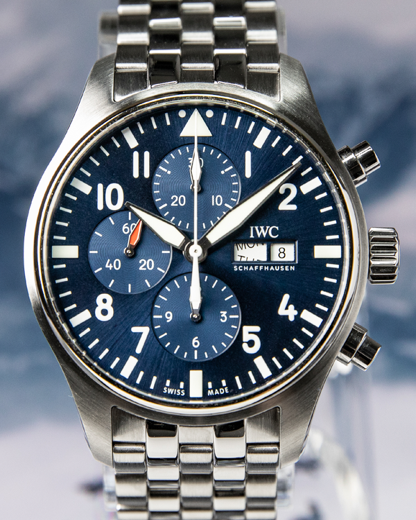 2021 IWC Schaffhausen Pilot Chronograph "Le Petit Prince" 43MM Blue Dial Steel Bracelet (IW377717)