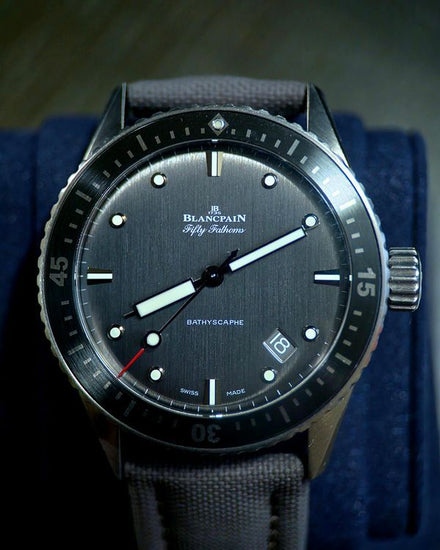 2025 Blancpain Fifty Fathoms 43MM Grey Dial Textile Strap (50001210G52A)