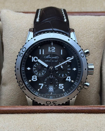 Breguet Type XXI Transatlantique 42.5MM Grey Dial Leather Strap (3810ST)