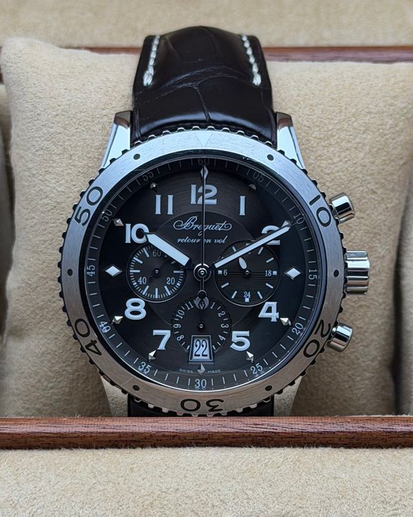 Breguet Type XXI 42MM Grey Dial Leather Strap (3810ST)