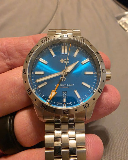 No Reserve - 2025 Christopher Ward C63 Sealander GMT 39MM Blue Dial Steel Bracelet (C63-39AGM3-S00B4)