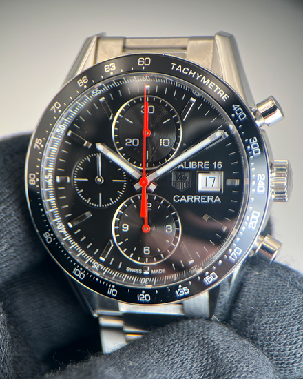 No Reserve - 2020 TAG Heuer Carrera "Juan Manuel Fangio" L.E. 44MM Black Dial Steel Bracelet (CBN2A1AA.BA0643)