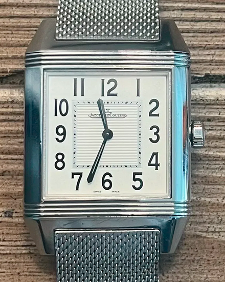 Jaeger-LeCoultre Reverso 45MM Quartz White Dial Aftermarket Steel Bracelet (236.8.47)