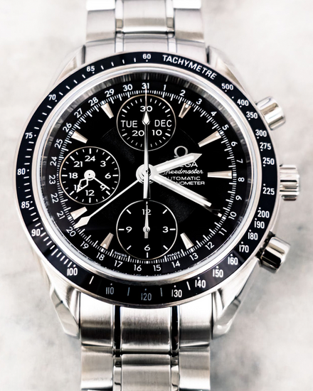 No Reserve - 2011 Omega Speedmaster Day-Date 40MM Black Dial Steel Bracelet (3220.50.00)