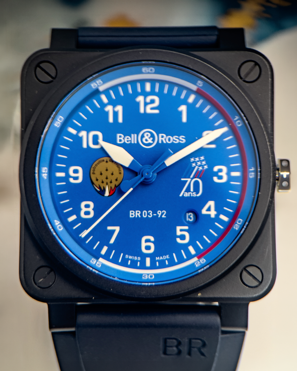 2026 Bell & Ross BR 03 "Patrouille de France 70th Anniversary" 42MM Blue Dial Rubber Strap (BR0392-PAF7-CE/SCA)