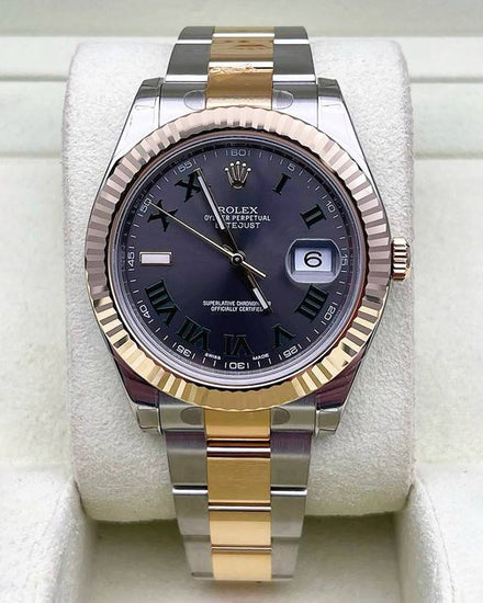 2012 Rolex Datejust II 41MM Slate Dial Two-Tone Oyster Bracelet (116333)