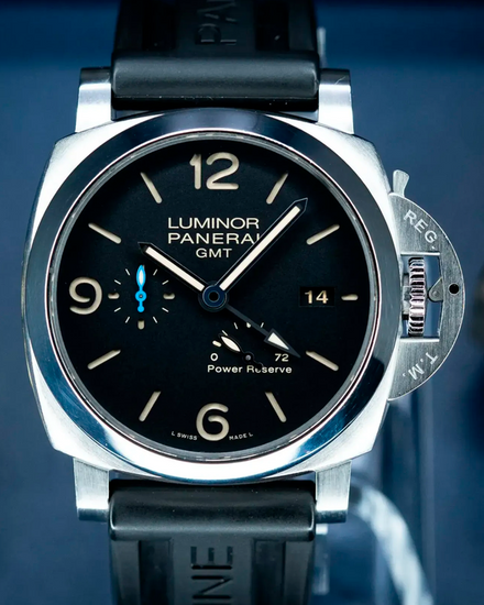 2018 Panerai Luminor 1950 3 Days GMT 44MM Black Dial Rubber Strap (PAM01321)
