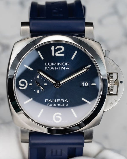 2022 Panerai Luminor Marina 44MM Blue Dial Rubber Strap (PAM01313)