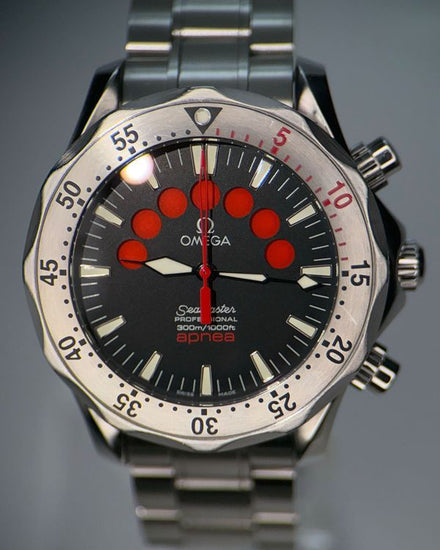 2009 Omega Seamaster 300M "Apnea Jaques Mayol" 41.5MM Black Dial Steel Bracelet (2595.50.00)