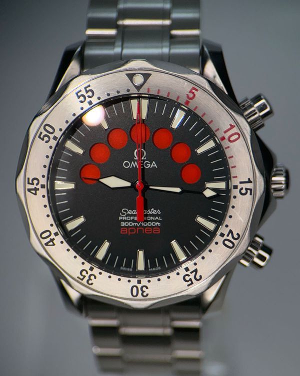 2009 Omega Seamaster 300M "Apnea Jaques Mayol" 41.5MM Black Dial Steel Bracelet (2595.50.00)