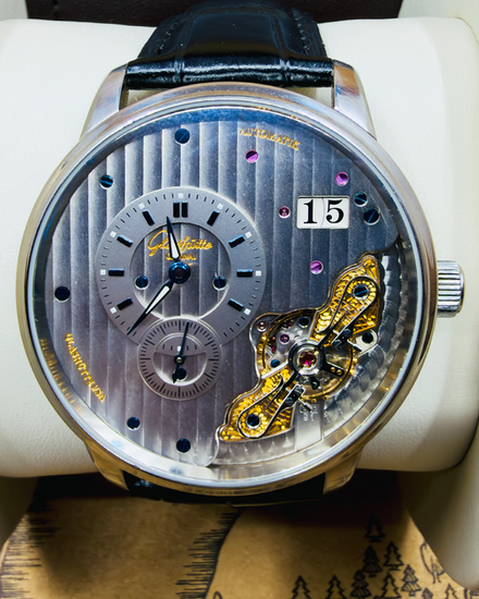 2025 Glashütte Original PanoMaticInverse 42MM Silver Dial Leather Strap (1-91-02-02-02-30)