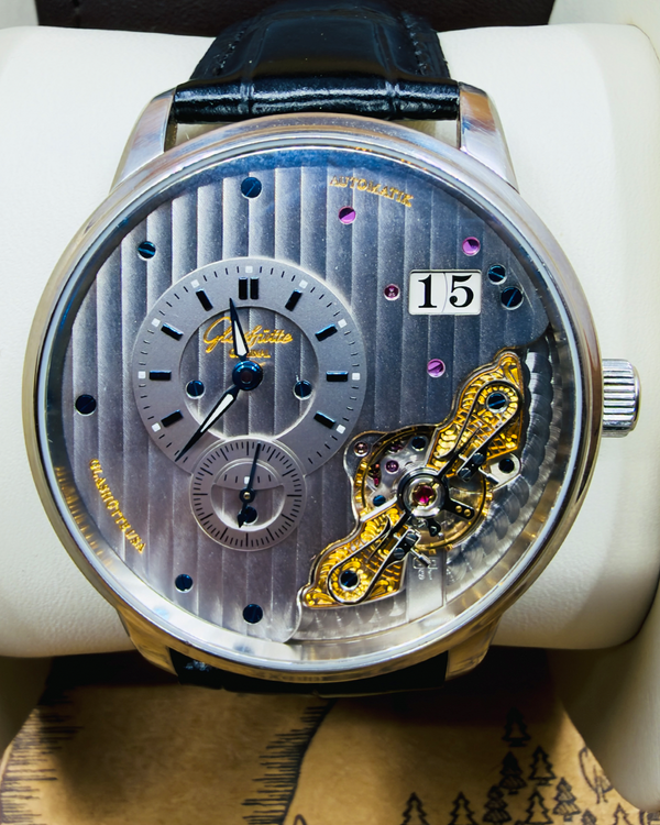 2025 Glashütte Original PanoMaticInverse 42MM Silver Dial Leather Strap (1-91-02-02-02-30)