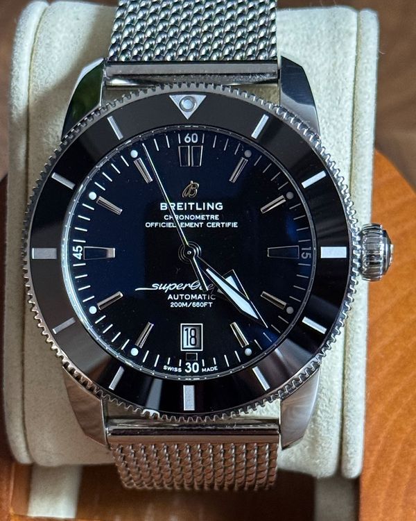 2019 Breitling Superocean Heritage II 46MM Black Dial Steel Bracelet (AB2020121B1A1)