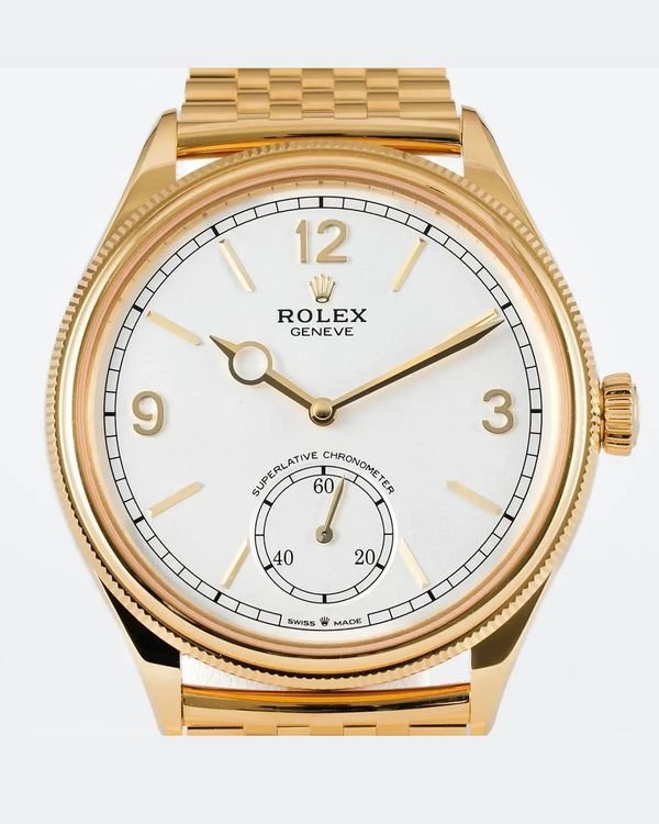 2026 Rolex 1908 39MM White Dial Yellow Gold Settimo Bracelet (52508)