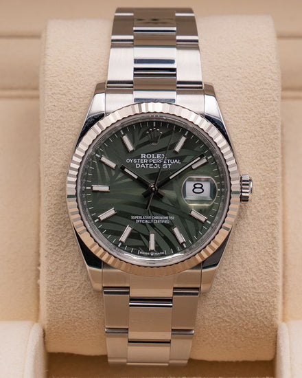 2023 Rolex Datejust 36MM Green "Palm Motif" Dial Oyster Bracelet (126234)
