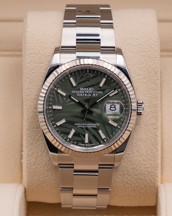 2023 Rolex Datejust 36MM Green "Palm Motif" Dial Oyster Bracelet (126234)