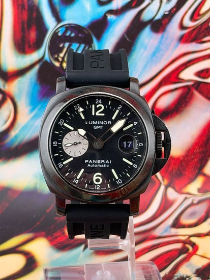 Panerai Luminor GMT 44MM Black Dial Rubber Strap (PAM00088)