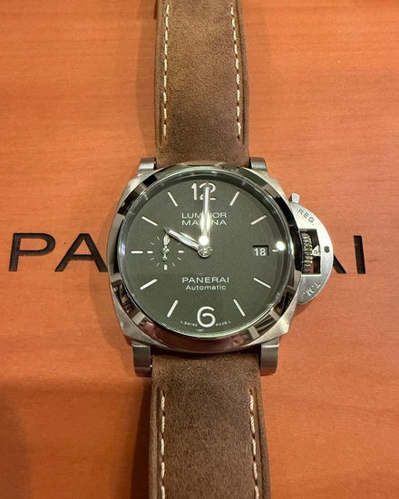 2022 Panerai Luminor Marina "Quaranta Verde Militare" 40MM Green Dial Leather Strap (PAM01304)