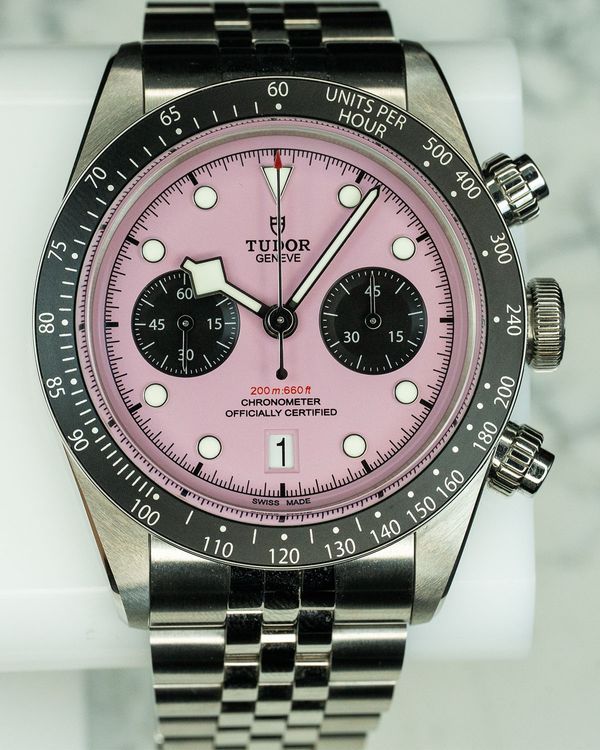 (WORKING) 2025 Tudor Black Bay Chrono "Flamingo" 41MM Pink Dial Steel Bracelet (79360N)