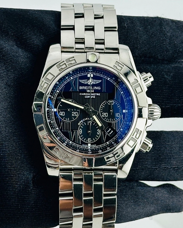 2017 Breitling Chronomat 44MM Black Dial Steel Bracelet (AB011012/BD89)