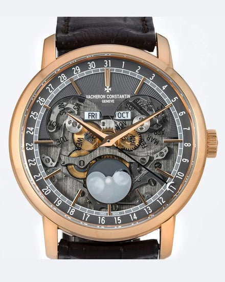 2022 Vacheron Constantin Traditionnelle Complete Calendar Openface 41MM Skeleton Dial Leather Strap (4020T/000R-B654)