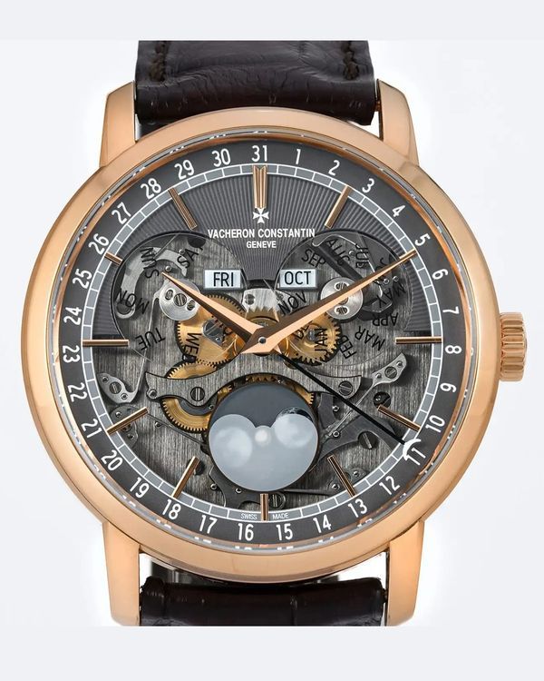 2022 Vacheron Constantin Traditionnelle Complete Calendar Openface 41MM Skeleton Dial Leather Strap (4020T/000R-B654)