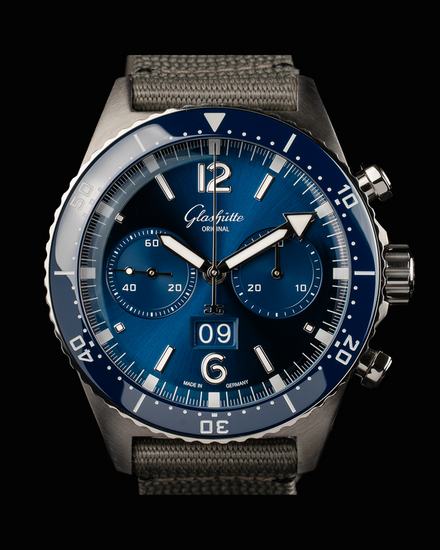 2025 Glashütte Original SeaQ 43MM Blue Dial Textile Strap (1-37-23-02-81-34)