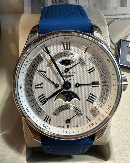 2023 Longines Master Collection 44MM Silver Dial Aftermarket Rubber Strap (L2.739.4.71.3)