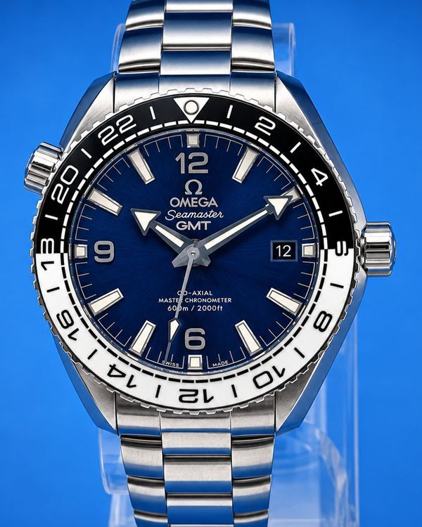 2021 Omega Seamaster Planet Ocean GMT 600M 43.5MM Black Dial Steel Bracelet (215.30.44.22.01.001)