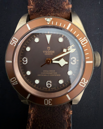 No Reserve - 2018 Tudor Heritage Black Bay Bronze 43MM Brown Dial Leather Strap (79250BM)