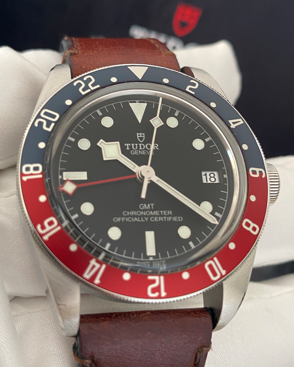 2021 Tudor Black Bay GMT "Pepsi" 41MM Black Dial Leather Strap (79830RB)