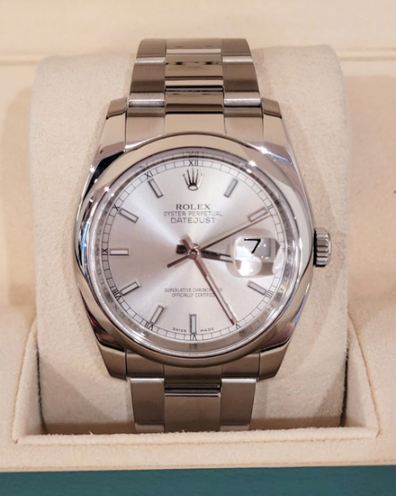 2010 Rolex Datejust 36MM Silver Dial Oyster Bracelet (116200)