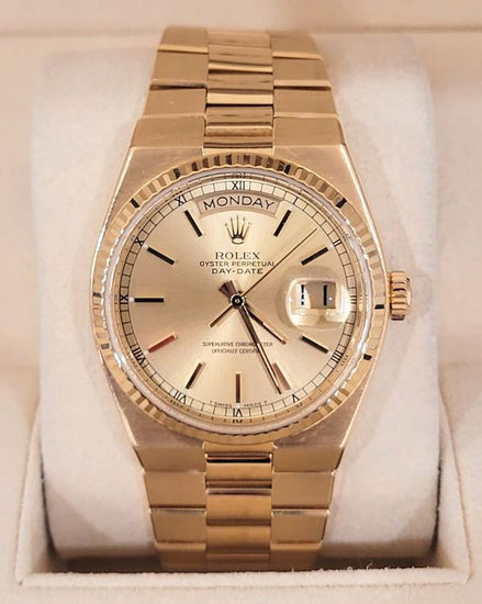 1981 Rolex Day-Date Oysterquartz 36MM Quartz Champagne Dial Yellow Gold Oysterquartz President Bracelet (19018)