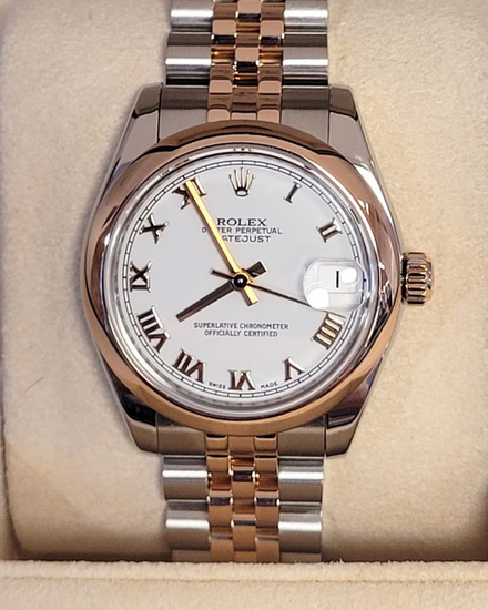 2008 Rolex Datejust 31MM White Dial Two-Tone Jubilee Bracelet (178241)