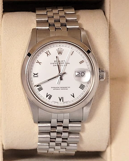 1985 Rolex Datejust 36MM White Dial Jubilee Bracelet (16014)