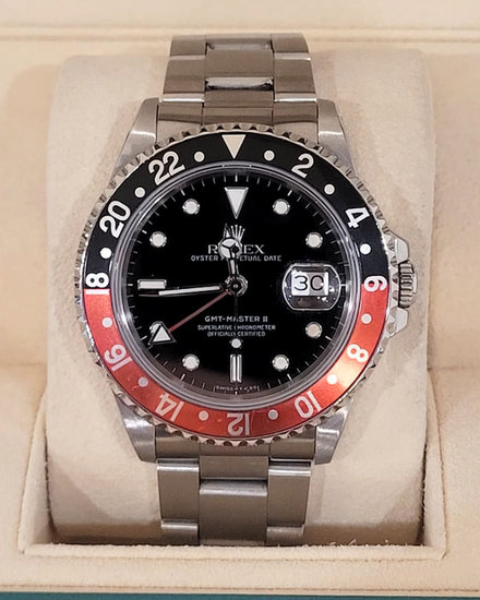 1991 Rolex GMT-Master II “Coke” 40MM Black Dial Oyster Bracelet (16710)