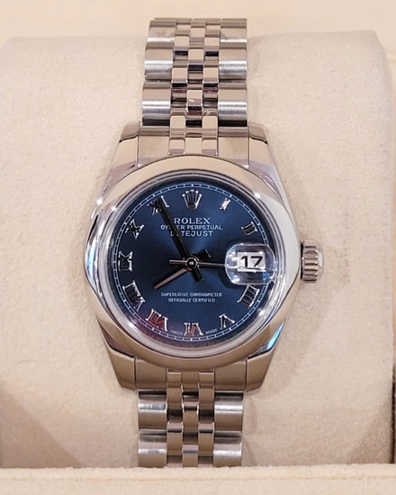 2007 Rolex Lady-Datejust 26MM Blue Dial Jubilee Bracelet (179160)