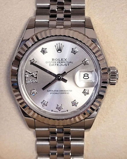 2022 Rolex Lady-Datejust 28MM Silver Dial Jubilee Bracelet (279174)