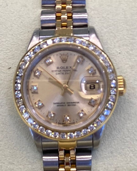 Rolex Lady-Datejust 26MM Aftermarket Champagne Dial Two-Tone Jubilee Bracelet (69173)